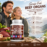 Capsules de complexe d'organes de bœuf nourri à l'herbe avec foie, cœur, rate, rein, pancréas et moelle osseuse, 90 capsules, complément alimentaire