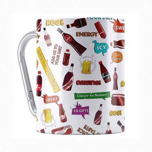 Mug de voyage à double paroi en acier inoxydable avec poignée mousqueton de 10 oz - Product Image 1