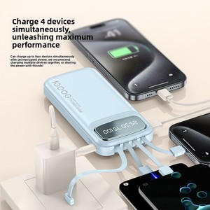 Nouvelle <span class=keywords><strong>batterie</strong></span> <span class=keywords><strong>externe</strong></span> en plastique moulée sur mesure avec câble intégré, charge rapide 3C, 20 000 mAh, <span class=keywords><strong>batterie</strong></span> polymère compacte, portable et <span class=keywords><strong>personnalisable</strong></span> - Product Image 2
