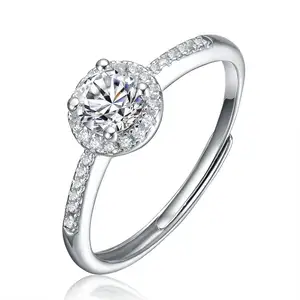 कस्टम फैशन पार्टी 925 स्टर्लिंग सिल्वर महिलाओं की लक्जरी अंगूठी जिरकोन मोसेंट डायमंड अंगूठी शादी की अंगूठी