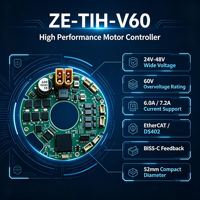 Module d'entraînement robotique Moror Driver ZE-TIH-V60 EtherCAT DS402 avec sortie frein PWM, compatible moteur synchrone à aimant permanent ZY