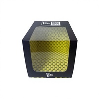 Boîtes en carton personnalisées de luxe en matériaux recyclés pour chapeaux, casquettes et vêtements, avec revêtement UV, pelliculage mat et gaufrage