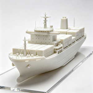 Modèle de navire cargo imprimé en 3D sur mesure (SLA/SLS), 1 pièce MOQ, livraison rapide, prototype de navire logistique à l'échelle, service d'impression 3D - Product Image 1