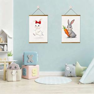 Marco de fotos de ilustraciones de <span class=keywords><strong>lienzo</strong></span> ligero más vendido, marco de suspensión de cartel de desplazamiento magnético de madera para colgar en la pared - Product Image 6