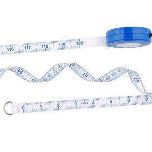 Cinta métrica Wintape de 3 m y 13 mm, azul, métrica, con retorno manual, para medir la altura corporal y la ropa. - Product Image 5