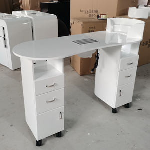 Kisen Venta caliente <span class=keywords><strong>de</strong></span> lujo moderno acrílico barato vidrio superior belleza spa blanco <span class=keywords><strong>uñas</strong></span> mesa con ventilador salón manicura equipo hecho en barbilla - Product Image 6