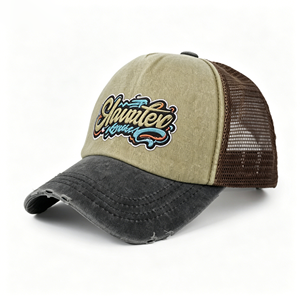 OEM Classic Premium Fashion Unisex Cotton Colorful 6 Panel Mesh Baseball Cap Custom Embroidery Design Best Quality Trucker <b>Hats</b> - Product Image 3