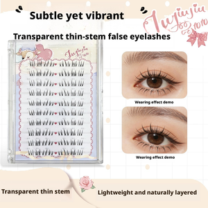 <span class=keywords><strong>Pestañas</strong></span> transparentes sin pegamento, gran capacidad, ligeras, delgadas, con curvatura natural, transparentes y delgadas para maquillaje de belleza - Product Image 1