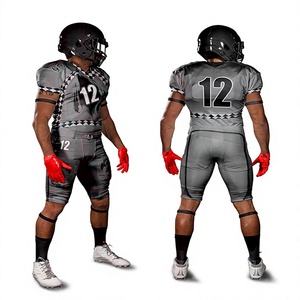 Custom Men's American <b>Football</b> Jersey Set Adults Green <b>Black</b> <b>White</b> V-Neck Short Sleeve Sublimated Print Moisture Wicking Front - Product Image 2