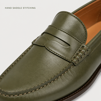 Mocassins Penny en cuir de veau pleine fleur avec logo personnalisé, semelle en caoutchouc, fabriqués en Italie