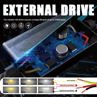 Luz LED Súper Brillante A12-2 138W 12V IP68 Láser 3 Colores Canbus, Luz Auxiliar para Parrilla de Coche, Lámpara de Conducción LED para Jeep, Coche, Motor