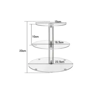 3 livelli in acrilico chiaro torre di nozze torta di Dessert Display Stand supporto per il compleanno