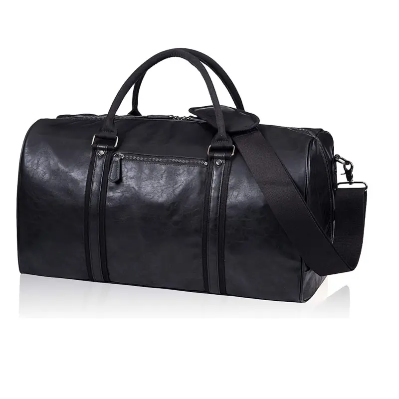 Wholesale OEM Waterproof Leather Weekend bag Gym Sports Overnight Large Carry On Hand Bag Black Oversized Travel Duffel Bag