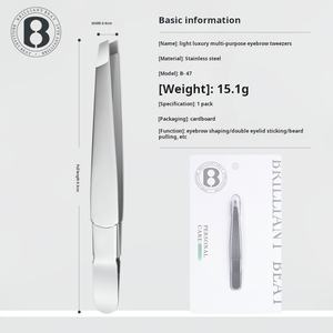Hoge Kwaliteit Custom Roestvrij Staal Wenkbrauw & Wimper Pincet Make-Up Wenkbrauw Pincet Met Verpakking - Product Image 6