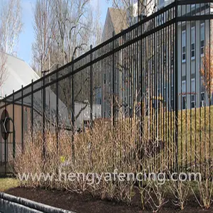 Wholesale Home Garden Modern Ornamental Black Decorative Galvanized And Powder Coated Metal Wrought Iron Steel Fence