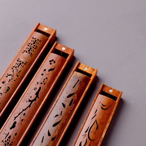Bamboo Incense Burner Long Hollowed Out Hand Made For Home Religious Use Sandalwood Material - Product Image 3