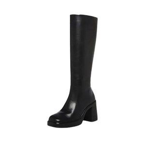 Fabricación Profesional, Buen Precio, Nuevo Diseño, Botas Ecuestres de Invierno con Tacón Cuadrado y Plataforma para Mujer, de PU con Cierre - Product Image 1