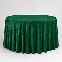 Nappe Ronde en Velours Écrasé Vert Émeraude 120 Pouces 220 GSM, Taille Personnalisée, Vente en Gros pour Location d'Événements