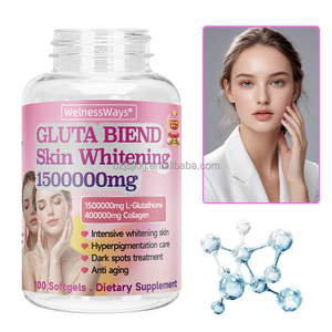 Welnessways OEM <strong>Gluta</strong> Blend Skin Whitening 1500000mg L-Glulathione 400000mg Collagen Peptide Powder Skincare Soft Capsules - Product Image 1