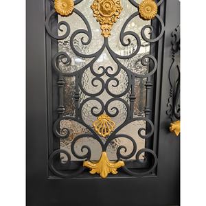 Puertas de entrada de hierro forjado de color madera rotura térmica - Product Image 3