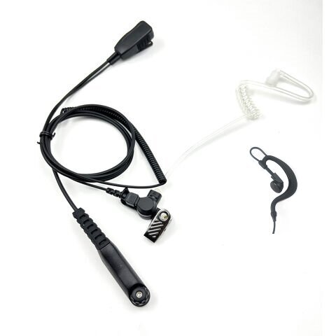 Acoustic Tube Earpiece PMLN8341 Motorola Walkie Talkie Headset R7/R7a 2-Wire Kit Black Two-way Radio