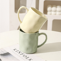 Tasse de luxe personnalisée nordique avec poignée en or en céramique gaufré créatif crème café lait tasses tasses avec bord doré