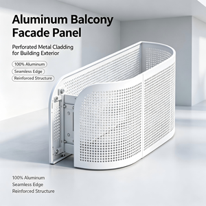 Panneau mural en aluminium perforé pour façade extérieure, revêtement personnalisé, décoration de balcon pour immeuble de bureaux - Product Image 5