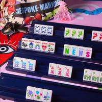 Set Mahjong Amerika Pesanan Khusus dengan Jimat Keberuntungan - Ubin Mahjong Akrilik Lipat 160 Buah Warna Putih Cerah Ramah Lingkungan dan Portabel