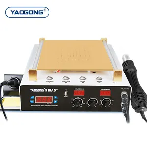 YAOGONG 918AD+ Vacuum LCD Screen Separator 3 in 1 Machine Repair Phone with Built-in Pump Hot Air Gun Soldering Iron Station