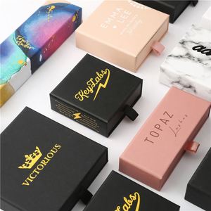 Sang trọng mang nhãn hiệu Ribbon kéo <span class=keywords><strong>Tab</strong></span> Hộp Tùy chỉnh trượt ra mở tay áo Hộp bao bì đồ trang sức Ngăn kéo trượt Hộp quà tặng - Product Image 2