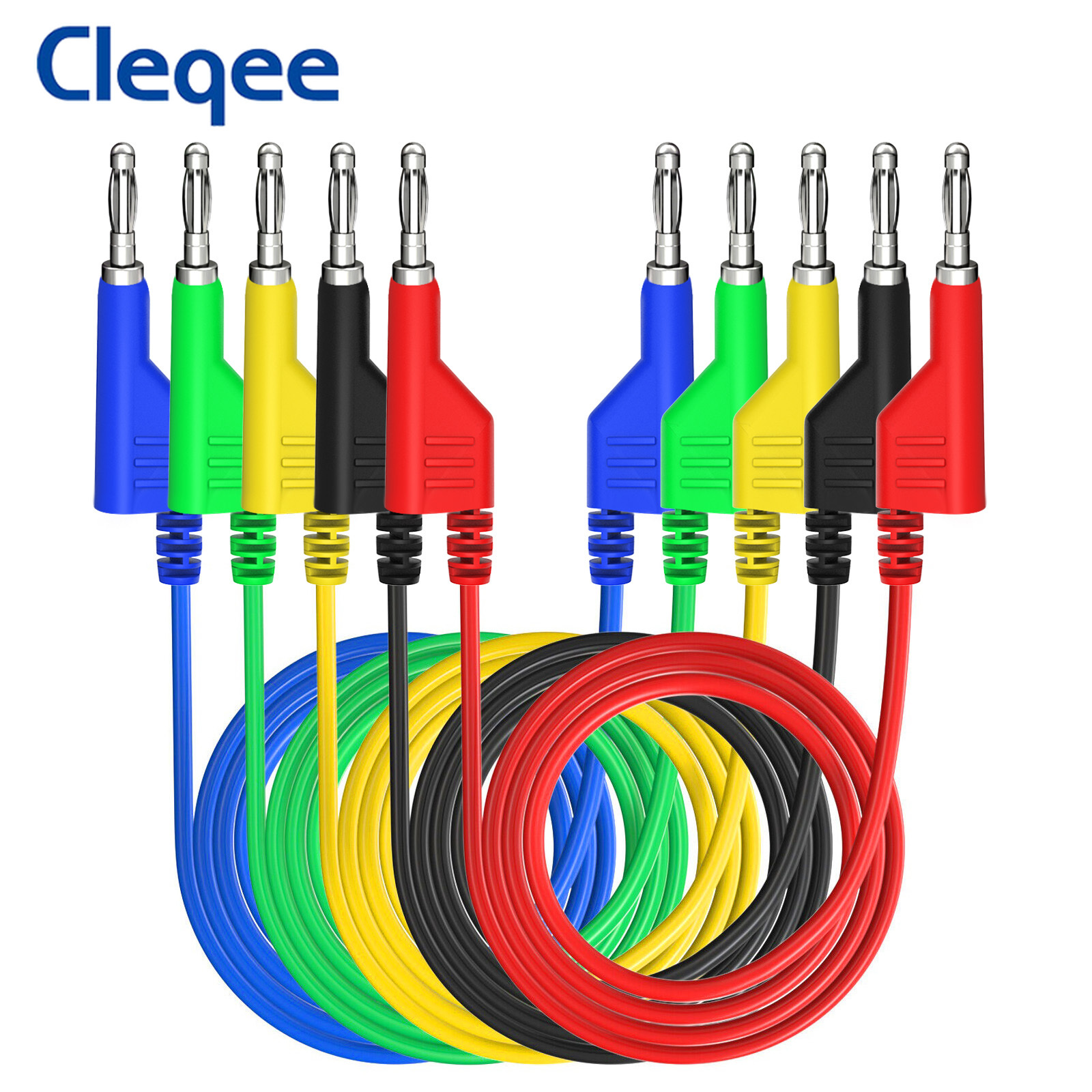Cleqee P1036  Dual 4mm Stackable Banana Plug Multimeter Test Leads 1m Electrical Test Cables Red/Black 1000V 15A