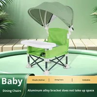 Chaise haute bébé transfrontalière pliable et portable pour camping et extérieur, avec structure en plastique, sans assemblage, hauteur réglable, 2-4 ans