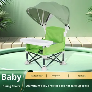 Chaise haute bébé transfrontalière pliable et portable pour camping et extérieur, avec structure en plastique, sans assemblage, <span class=keywords><strong>hauteur</strong></span> réglable, 2-4 ans - Product Image 4