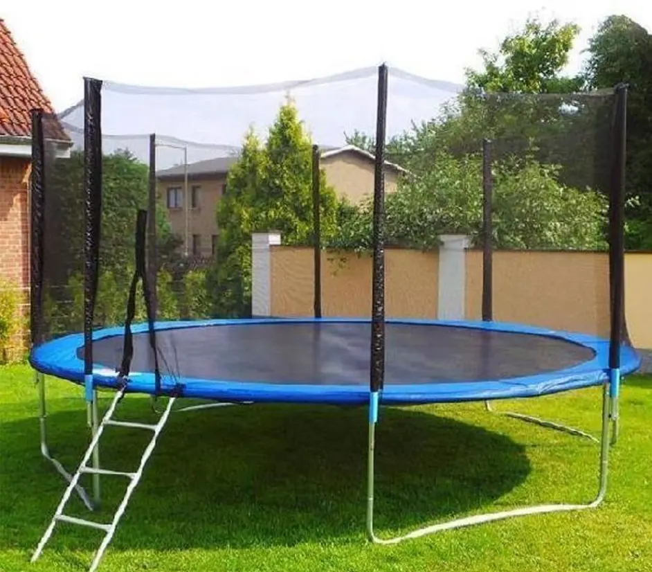 5-16ft Outdoor Trampoline with Protective Net For Kids Child Anti-fall Polyethylene Trampoline Jump Pad Safety Protection Guard