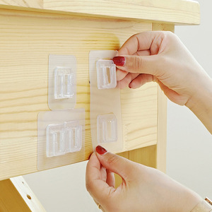 Mạnh mẽ tự dính tường móc cao su có thể tháo rời nước-kích hoạt <span class=keywords><strong>Polyester</strong></span> Áo móc áo không có dư lượng restickable Tính năng cảnh báo sử dụng - Product Image 4