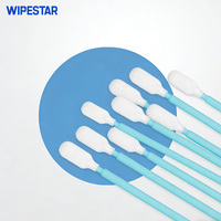 Écouvillons de salle blanche WIPESTAR sans peluches, 100 pièces/paquet, manche en PP, tête en mousse/éponge/polyester, conformes ROHS ISO, pour le nettoyage des semi-conducteurs