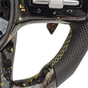 Volant en fibre de carbone forgé doré avec LED pour <span class=keywords><strong>Mercedes</strong></span> Benz W221 W222 W212 W213 GLE W167 W164 Classe C W205 <span class=keywords><strong>C300</strong></span> <span class=keywords><strong>4matic</strong></span> 2015 - Product Image 6
