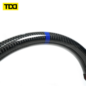 Volant de course en fibre de carbone TDD 3 branches avec marquage bleu pour BMW F10 F30 E90 E46 F20 M3 M5 M6 - Product Image 3