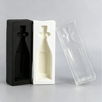 Boîte à bulles de forme personnalisée, doublure antichoc, coque extérieure en plastique, emballage de protection pour mini bouteille de vin, rangement pour cadeau