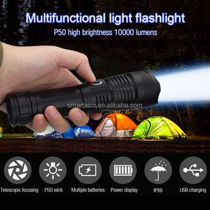 Antorchas <span class=keywords><strong>LED</strong></span> Super brillante 2000 lúmenes recargable potente antorcha alimentado por batería Camping táctico linterna estándar - Product Image 4