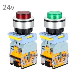 30mm emergency electeical illuminated high head push button switch for electrical cabinet IP65 waterproof self-reset switch 24v