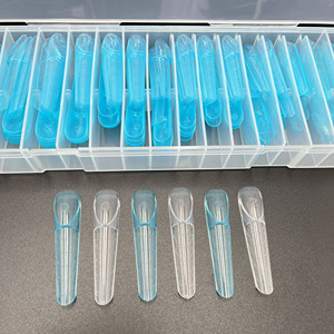 Nouvelles capsules d'extension d'ongles bleues longues en forme d'amande, capsules Popite Ongles à pose rapide, double forme pour ongles - Product Image 2