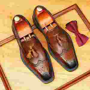 Nouvelles Chaussures Habillées Décontractées en Cuir Véritable pour Hommes, Style Tendance, Complètes avec Chaussures en Cuir à Porter en Ensemble - Product Image 6