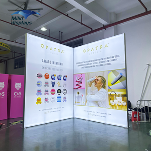 Xách tay 10x10 seg Backlit gian hàng triển lãm Thiết kế thương mại di động hiển thị Backdrop LED l-hình góc hộp đèn - Product Image 5