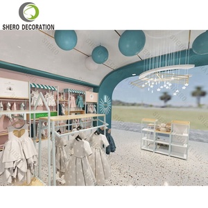 Vêtements pour bébés de luxe, fournitures de mobilier commercial, vitrine de magasin de vêtements pour enfants haut de gamme avec armoire de magasin personnalisée fonctionnelle - Product Image 1