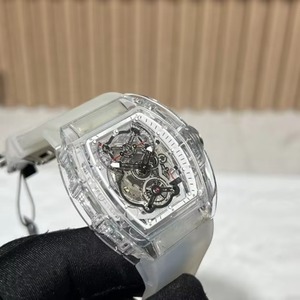 Montre mécanique tourbillon de luxe haut de gamme en cristal de saphir, de qualité supérieure, style tonneau, livraison incluse - Product Image 1