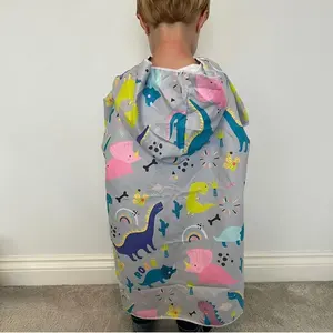 Bulk Wholesale Children Cartoon Animal Poncho Microfiber Sand Free Boy Girl Hooded Beach Towel Robe For Kids