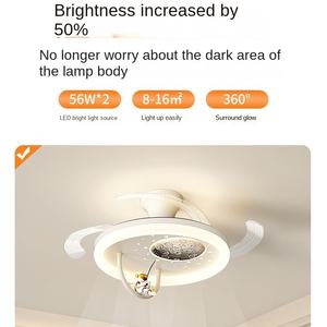 Decoración residencial silenciosa Iluminación LED Oficina Hogar Sala de estar Candelabro moderno nórdico con ventilador - Product Image 4