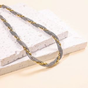 Nuevo Collar de Cadena Trenzada de Acero Inoxidable a Prueba de Agua para Mujer, Joyería de Moda - Product Image 1