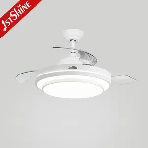 Fan With Light 1stshine Ceiling Fan Bedroom Ac Motor Remote Control Light Invisible Retractable Ceiling Fan With Light